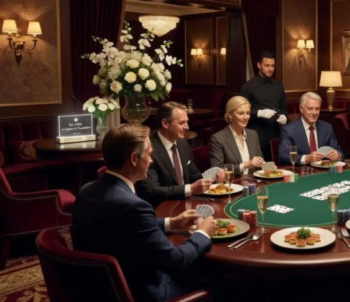 Elegant private event being hosted in a restaurant and poker lounge setting